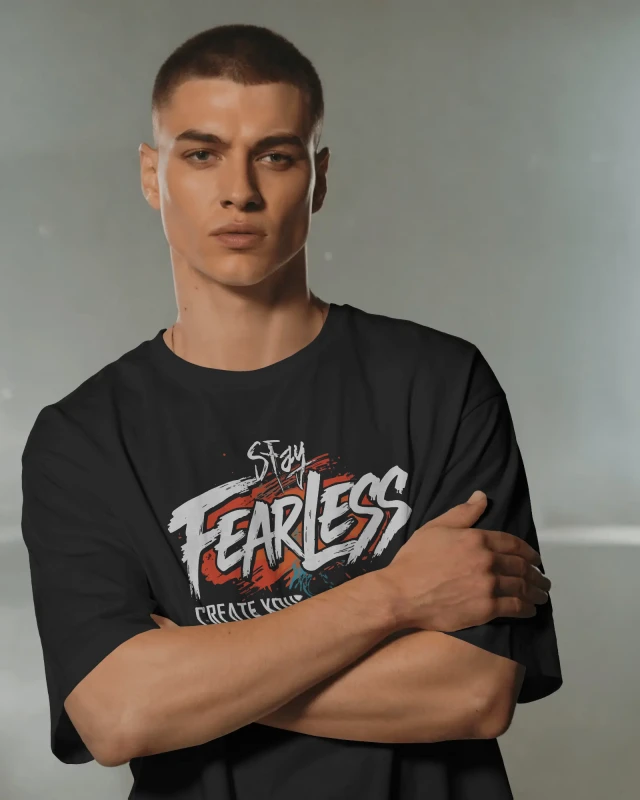Nakshebaaz "Stay Fearless" Oversized Drop Shoulder Tee